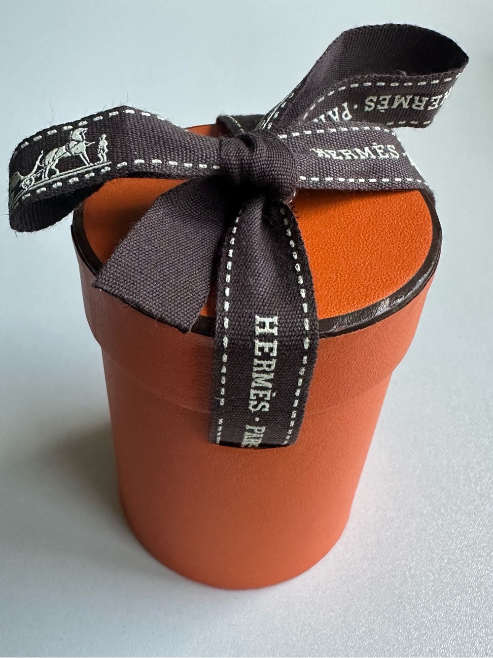 Hermès Twilly Scarf Empty Box Orange Cylinder w/ Ribbon Authentic